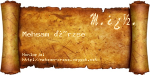Mehsam Örzse névjegykártya